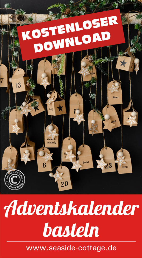  Adventskalender selber basteln mit zwei kostenlosen Vorlagen zum Bildidee 