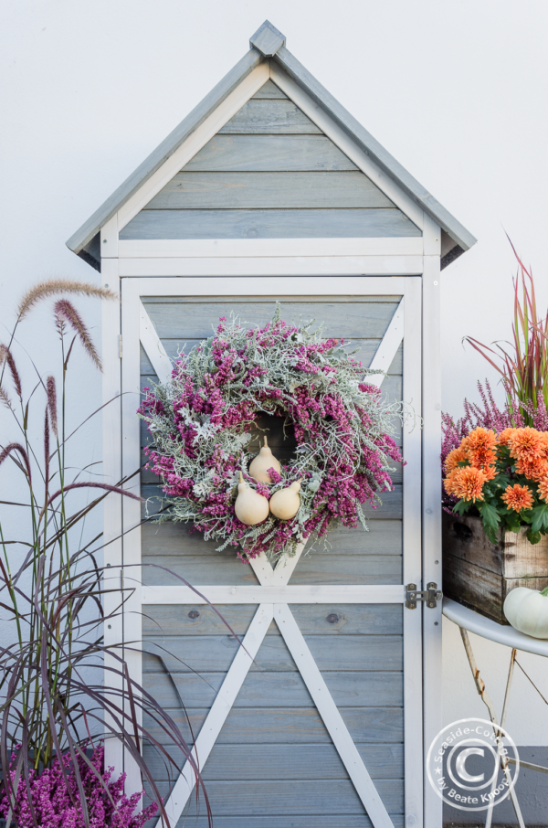 Herbstkranz Mit Rosa Ahorn & Kürbissen - 1,7m Dekogirlande Für Halloween & Herbst