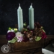 Anleitung Herbstgesteck in Ziegelform mit Kerzen