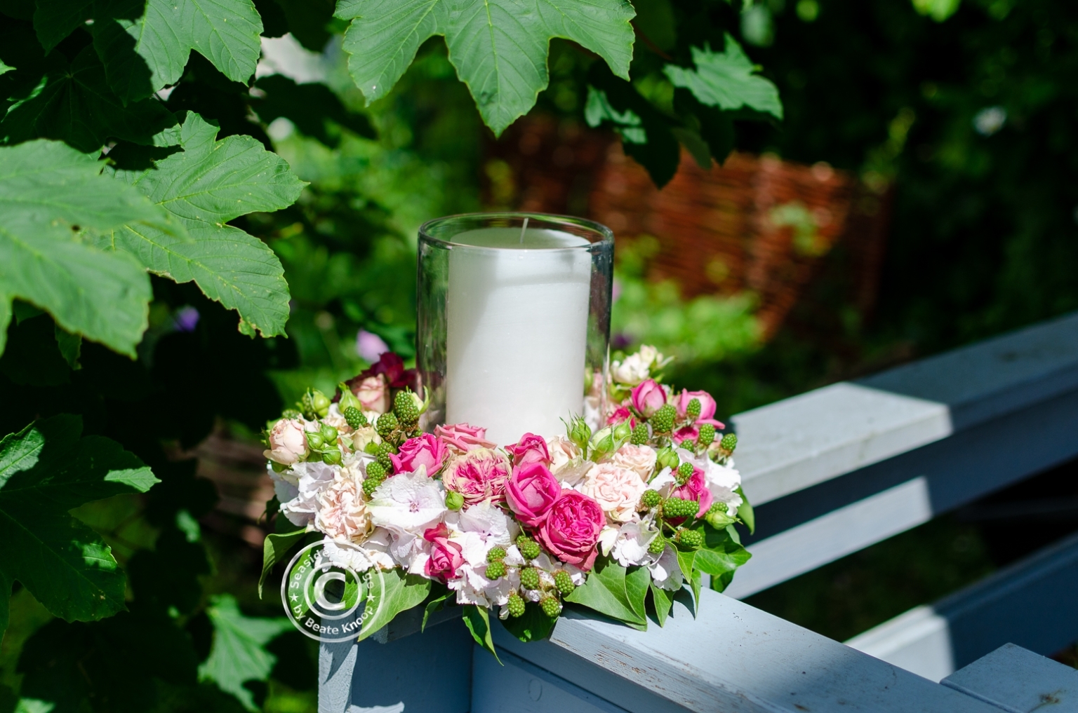 Anleitung Kranz mit Rosen in Bio Steckschaum SeasideCottage